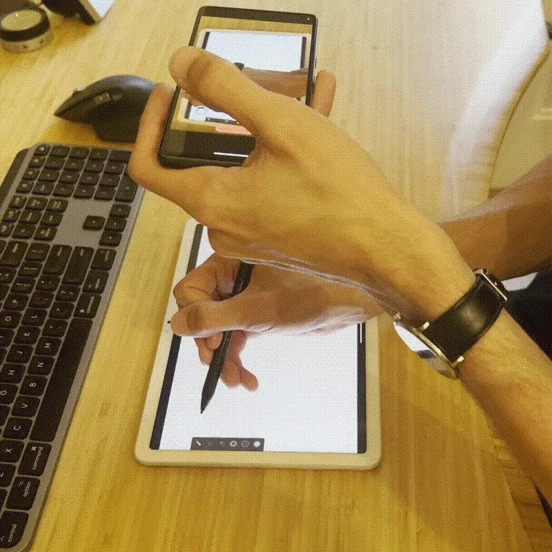 Inking quick, straight lines on a Pixel Tablet using a EVACH USI 2.0 stylus